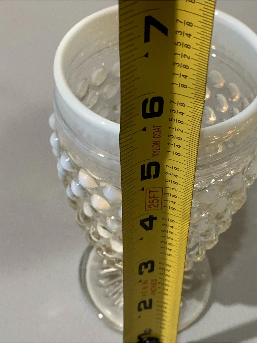 White Hobnail Glass Tumbler Set - Elegant Milk Glass Style